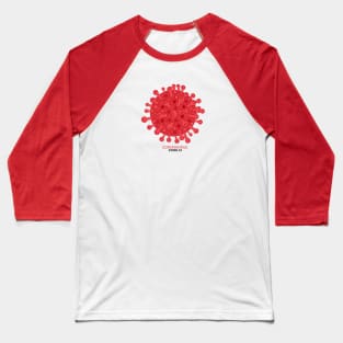 Red covid-19 and Corona virus infection vector with coronavirus text banner with white background Baseball T-Shirt